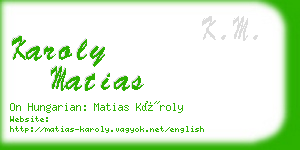 karoly matias business card